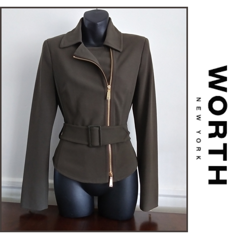 🆕Breen Stretch Crepe Belted Jacket by Worth NY